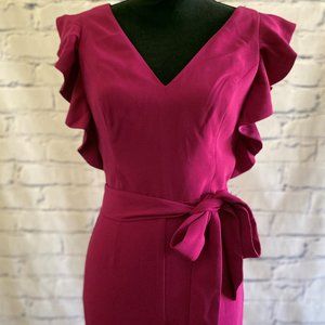 Lily Pulitzer Magenta Wide Leg Jumpsuit with Matching Belt